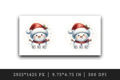 Watercolor cute snowman Santa red hat smile Ho Ho Ho Christmas quote print 20 oz tumbler skinny mug wrap clipart t-shirt sublimation printable design