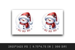 Watercolor cute snowman Santa red hat smile Ho Ho Ho Christmas quote print 20 oz tumbler skinny mug wrap clipart t-shirt sublimation printable design