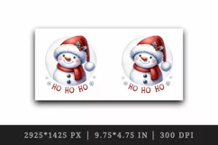 Watercolor cute snowman Santa red hat smile Ho Ho Ho Christmas quote print 20 oz tumbler skinny mug wrap clipart t-shirt sublimation printable design