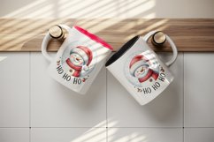 Watercolor cute snowman Santa red hat smile Ho Ho Ho Christmas quote print 20 oz tumbler skinny mug wrap clipart t-shirt sublimation printable design