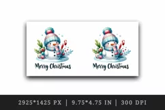 Watercolor cute snowman scarf hat candy cane Merry Christmas quote print 20 oz tumbler skinny mug wrap clipart t-shirt sublimation printable design
