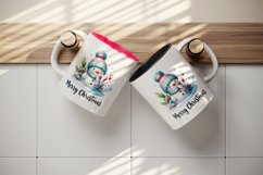 Watercolor cute snowman scarf hat candy cane Merry Christmas quote print 20 oz tumbler skinny mug wrap clipart t-shirt sublimation printable design