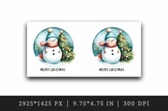 Watercolor cute snowman scarf hat decorated tree Merry Christmas quote print 20oz tumbler skinny mug wrap clipart t-shirt sublimation printable design