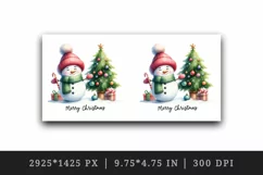 Watercolor cute snowman scarf hat decorated tree Merry Christmas quote print 20oz tumbler skinny mug wrap clipart t-shirt sublimation printable design
