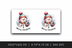 Watercolor cute snowman scarf hat hot cocoa Merry Christmas quote print 20 oz tumbler skinny mug wrap clipart t-shirt sublimation printable design