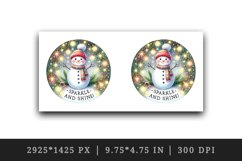 Watercolor cute snowman scarf hat lights Sparkle Shine Christmas quote print 20oz tumbler skinny mug wrap clipart t-shirt sublimation printable design