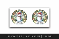 Watercolor cute snowman scarf hat lights Sparkle Shine Christmas quote print 20oz tumbler skinny mug wrap clipart t-shirt sublimation printable design