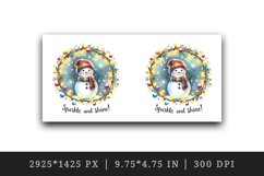 Watercolor cute snowman scarf hat lights Sparkle Shine Christmas quote print 20oz tumbler skinny mug wrap clipart t-shirt sublimation printable design