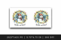 Watercolor cute snowman scarf hat lights Sparkle Shine Christmas quote print 20oz tumbler skinny mug wrap clipart t-shirt sublimation printable design