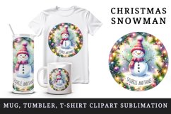 Watercolor cute snowman scarf hat lights Sparkle Shine Christmas quote print 20oz tumbler skinny mug wrap clipart t-shirt sublimation printable design