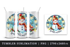 Watercolor cute snowman scarf hat lights Sparkle Shine Christmas quote print 20oz tumbler skinny mug wrap clipart t-shirt sublimation printable design