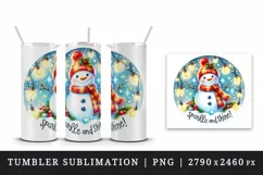 Watercolor cute snowman scarf hat lights Sparkle Shine Christmas quote print 20oz tumbler skinny mug wrap clipart t-shirt sublimation printable design