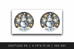 Watercolor cute snowman scarf hat lights Sparkle Shine Christmas quote print 20oz tumbler skinny mug wrap clipart t-shirt sublimation printable design