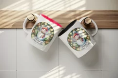 Watercolor cute snowman scarf hat lights Sparkle Shine Christmas quote print 20oz tumbler skinny mug wrap clipart t-shirt sublimation printable design