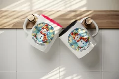 Watercolor cute snowman scarf hat lights Sparkle Shine Christmas quote print 20oz tumbler skinny mug wrap clipart t-shirt sublimation printable design