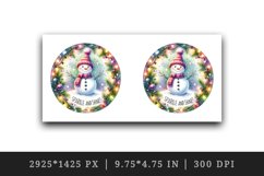 Watercolor cute snowman scarf hat lights Sparkle Shine Christmas quote print 20oz tumbler skinny mug wrap clipart t-shirt sublimation printable design