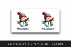 Watercolor cute snowman scarf hat Merry Christmas quote print 20 oz tumbler skinny mug wrap clipart t-shirt sublimation printable design