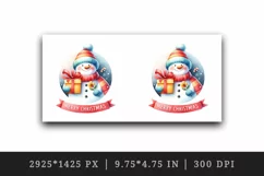 Watercolor cute snowman scarf hat present gift Merry Christmas quote print 20 oz tumbler skinny mug wrap clipart t-shirt sublimation printable design