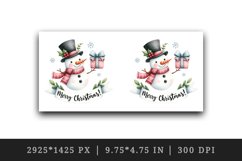 Watercolor cute snowman scarf hat present gift Merry Christmas quote print 20 oz tumbler skinny mug wrap clipart t-shirt sublimation printable design