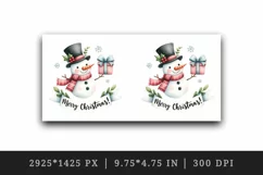 Watercolor cute snowman scarf hat present gift Merry Christmas quote print 20 oz tumbler skinny mug wrap clipart t-shirt sublimation printable design