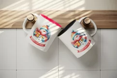 Watercolor cute snowman scarf hat present gift Merry Christmas quote print 20 oz tumbler skinny mug wrap clipart t-shirt sublimation printable design