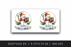 Watercolor cute snowman scarf hat present gift Merry Christmas quote print 20 oz tumbler skinny mug wrap clipart t-shirt sublimation printable design