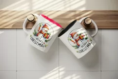 Watercolor cute snowman scarf hat present gift Merry Christmas quote print 20 oz tumbler skinny mug wrap clipart t-shirt sublimation printable design