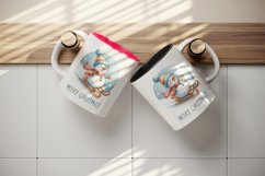 Watercolor cute snowman scarf hat sledding Merry Christmas quote print 20 oz tumbler skinny mug wrap clipart t-shirt sublimation printable design