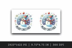Watercolor cute snowman scarf hat snowflakes Merry Christmas quote print 20 oz tumbler skinny mug wrap clipart t-shirt sublimation printable design