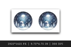 Watercolor cute snowman scarf hat winter forest snowflakes night moon print 20 oz tumbler skinny mug wrap clipart t-shirt sublimation printable design