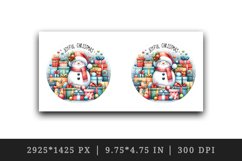 Watercolor cute snowman scarf hat wrapped gifts Joyful Christmas quote print 20oz tumbler skinny mug wrap clipart t-shirt sublimation printable design