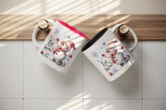 Watercolor cute snowman scarf snowflakes Let it Snow Christmas quote print 20 oz tumbler skinny mug wrap clipart t-shirt sublimation printable design