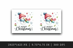 Watercolor cute snowman scarf snowflakes Merry Christmas quote print 20 oz tumbler skinny mug wrap clipart t-shirt sublimation printable design