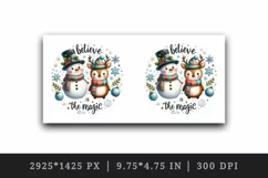 Watercolor cute snowman snowman reindeer snowflakes Christmas quote print 20 oz tumbler skinny mug wrap clipart t-shirt sublimation printable design