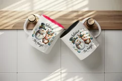 Watercolor cute snowman snowman reindeer snowflakes Christmas quote print 20 oz tumbler skinny mug wrap clipart t-shirt sublimation printable design