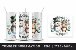 Watercolor cute snowman snowman reindeer snowflakes Christmas quote print 20 oz tumbler skinny mug wrap clipart t-shirt sublimation printable design