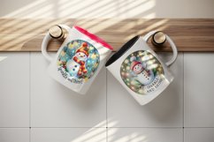 Watercolor cute snowman Sparkle and Shine quote Christmas New Year winter print tumbler skinny mug wrap clipart t-shirt sublimation printable design