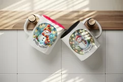 Watercolor cute snowman Sparkle and Shine quote Christmas New Year winter print tumbler skinny mug wrap clipart t-shirt sublimation printable design