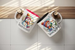 Watercolor cute snowman Warm Wishes quote Christmas New Year winter print 20 oz tumbler skinny mug wrap clipart t-shirt sublimation printable design
