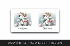 Watercolor cute sparkle unicorn present gift Merry Christmas quote print 20 oz tumbler skinny mug wrap clipart t-shirt sublimation printable design