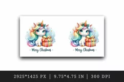 Watercolor cute sparkle unicorn present gift Merry Christmas quote print 20 oz tumbler skinny mug wrap clipart t-shirt sublimation printable design