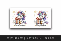 Watercolor cute sparkle unicorn present gift Merry Christmas quote print 20 oz tumbler skinny mug wrap clipart t-shirt sublimation printable design
