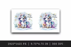 Watercolor cute sparkle unicorn present gift Merry Christmas quote print 20 oz tumbler skinny mug wrap clipart t-shirt sublimation printable design
