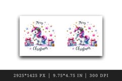 Watercolor cute sparkle unicorn present gift Merry Christmas quote print 20 oz tumbler skinny mug wrap clipart t-shirt sublimation printable design