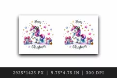 Watercolor cute sparkle unicorn present gift Merry Christmas quote print 20 oz tumbler skinny mug wrap clipart t-shirt sublimation printable design