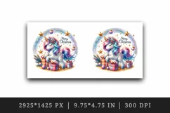 Watercolor cute sparkle unicorn present gift Merry Christmas quote print 20 oz tumbler skinny mug wrap clipart t-shirt sublimation printable design