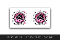 Watercolor cute spider big eyes glowing neon pink web sparkles Halloween print tumbler skinny mug wrap clipart t-shirt sublimation printable design