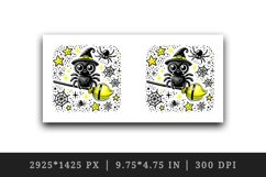 Watercolor cute spider sitting on neon yellow broomstick Halloween print 20 oz tumbler skinny mug wrap clipart t-shirt sublimation printable design