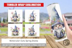 Tumbler Wrap Watercolor Spring Gnome Product Image 1