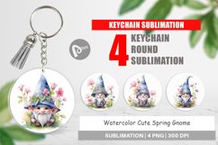Keychain Watercolor Spring Gnome Product Image 1